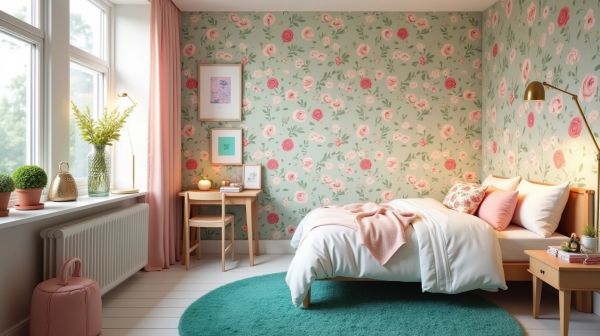 Rendre la chambre de votre fille unique avec un papier peint original
